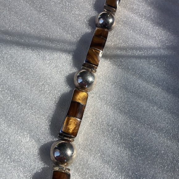 925 tiger eye 7” bracelet. - Picture 3 of 7